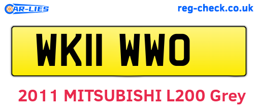 WK11WWO are the vehicle registration plates.