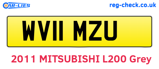 WV11MZU are the vehicle registration plates.