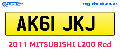 AK61JKJ are the vehicle registration plates.