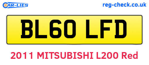 BL60LFD are the vehicle registration plates.