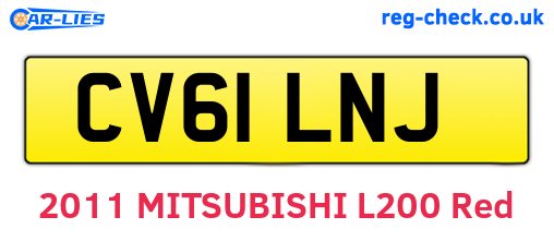 CV61LNJ are the vehicle registration plates.