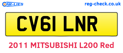 CV61LNR are the vehicle registration plates.