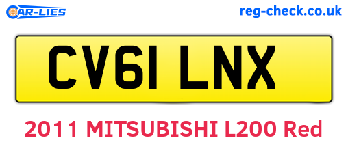 CV61LNX are the vehicle registration plates.