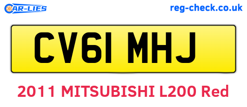 CV61MHJ are the vehicle registration plates.
