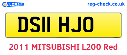 DS11HJO are the vehicle registration plates.