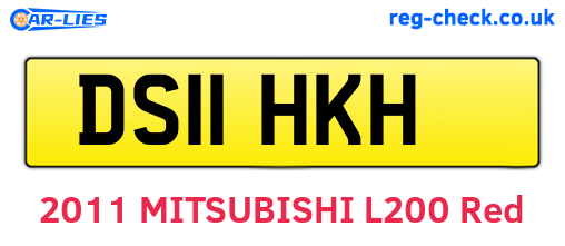DS11HKH are the vehicle registration plates.