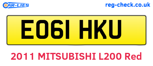 EO61HKU are the vehicle registration plates.