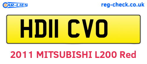 HD11CVO are the vehicle registration plates.