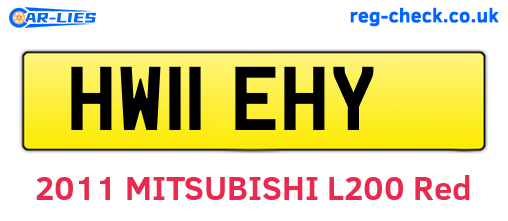 HW11EHY are the vehicle registration plates.