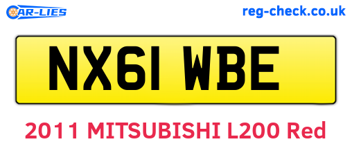 NX61WBE are the vehicle registration plates.