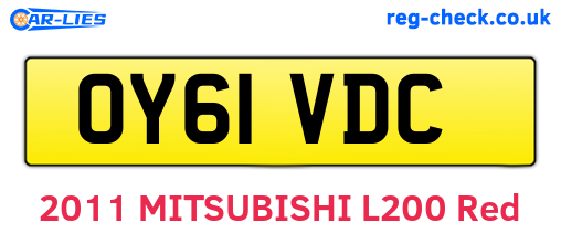 OY61VDC are the vehicle registration plates.
