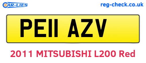 PE11AZV are the vehicle registration plates.