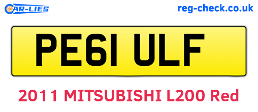 PE61ULF are the vehicle registration plates.