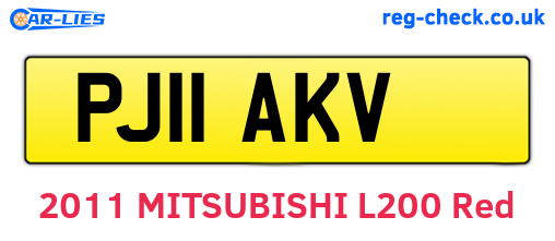 PJ11AKV are the vehicle registration plates.