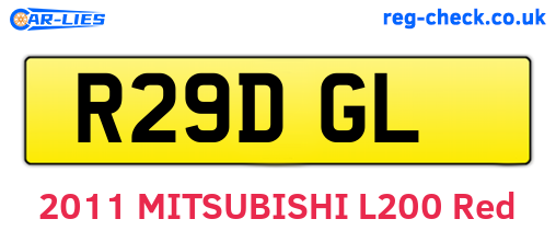 R29DGL are the vehicle registration plates.