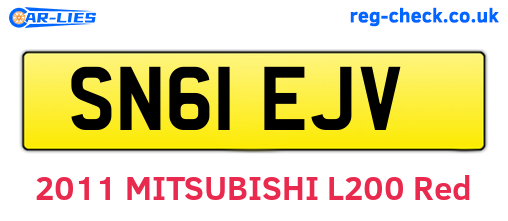 SN61EJV are the vehicle registration plates.
