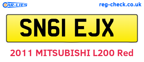 SN61EJX are the vehicle registration plates.