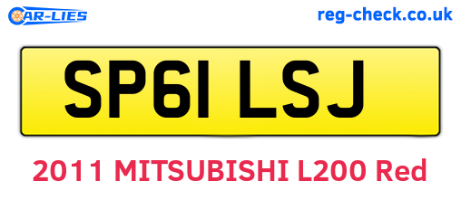 SP61LSJ are the vehicle registration plates.