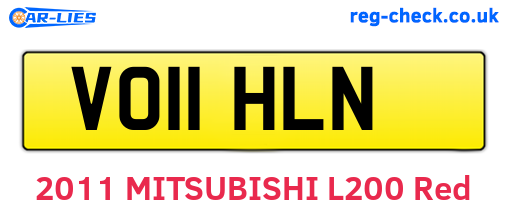VO11HLN are the vehicle registration plates.