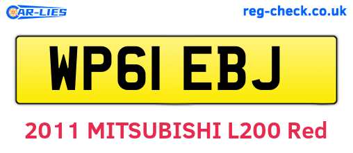 WP61EBJ are the vehicle registration plates.