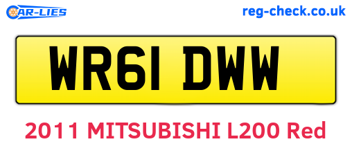 WR61DWW are the vehicle registration plates.