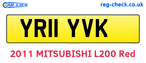 YR11YVK are the vehicle registration plates.