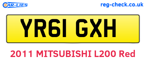 YR61GXH are the vehicle registration plates.