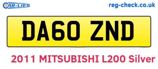 DA60ZND are the vehicle registration plates.