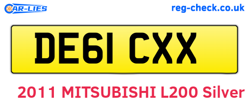 DE61CXX are the vehicle registration plates.