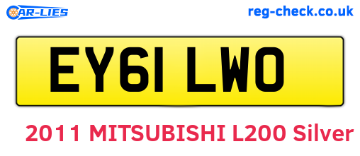 EY61LWO are the vehicle registration plates.
