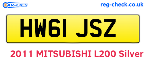 HW61JSZ are the vehicle registration plates.