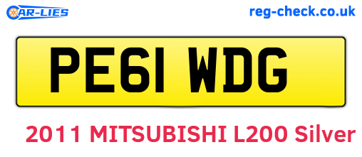PE61WDG are the vehicle registration plates.