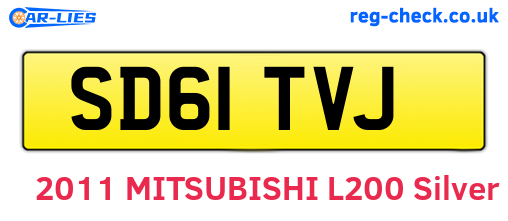 SD61TVJ are the vehicle registration plates.