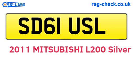 SD61USL are the vehicle registration plates.