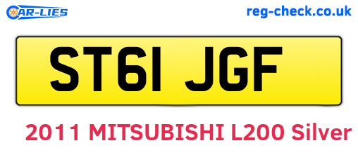 ST61JGF are the vehicle registration plates.
