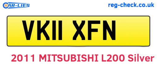 VK11XFN are the vehicle registration plates.