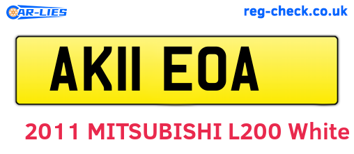 AK11EOA are the vehicle registration plates.