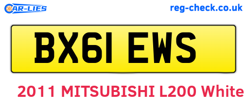 BX61EWS are the vehicle registration plates.