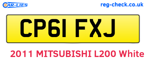CP61FXJ are the vehicle registration plates.