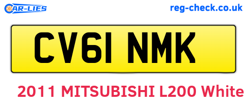 CV61NMK are the vehicle registration plates.