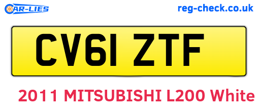 CV61ZTF are the vehicle registration plates.