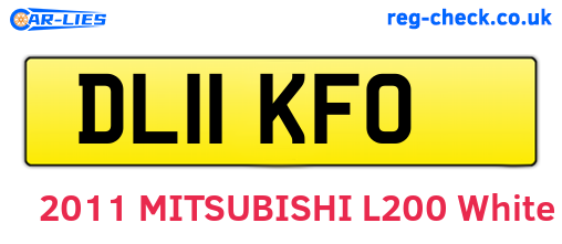 DL11KFO are the vehicle registration plates.