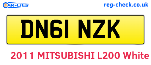 DN61NZK are the vehicle registration plates.
