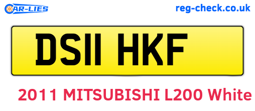 DS11HKF are the vehicle registration plates.