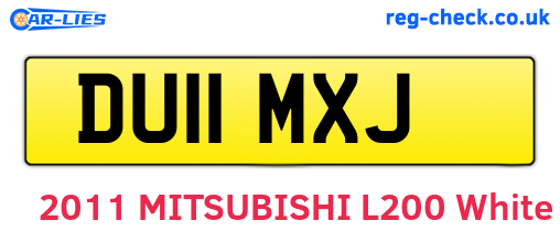 DU11MXJ are the vehicle registration plates.