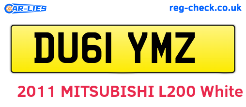 DU61YMZ are the vehicle registration plates.