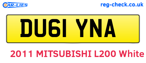 DU61YNA are the vehicle registration plates.