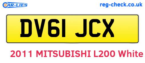 DV61JCX are the vehicle registration plates.