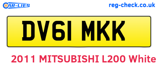 DV61MKK are the vehicle registration plates.