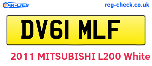 DV61MLF are the vehicle registration plates.